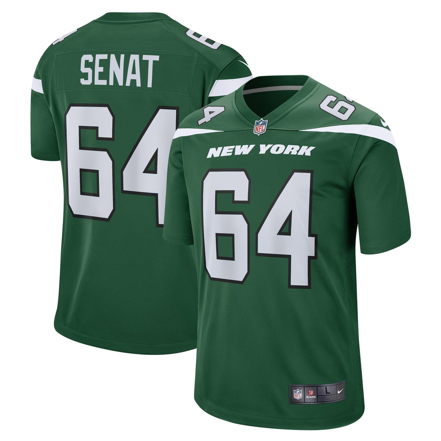 Men's Nike Greg Senat Gotham Green New York Jets Game Player Jersey
