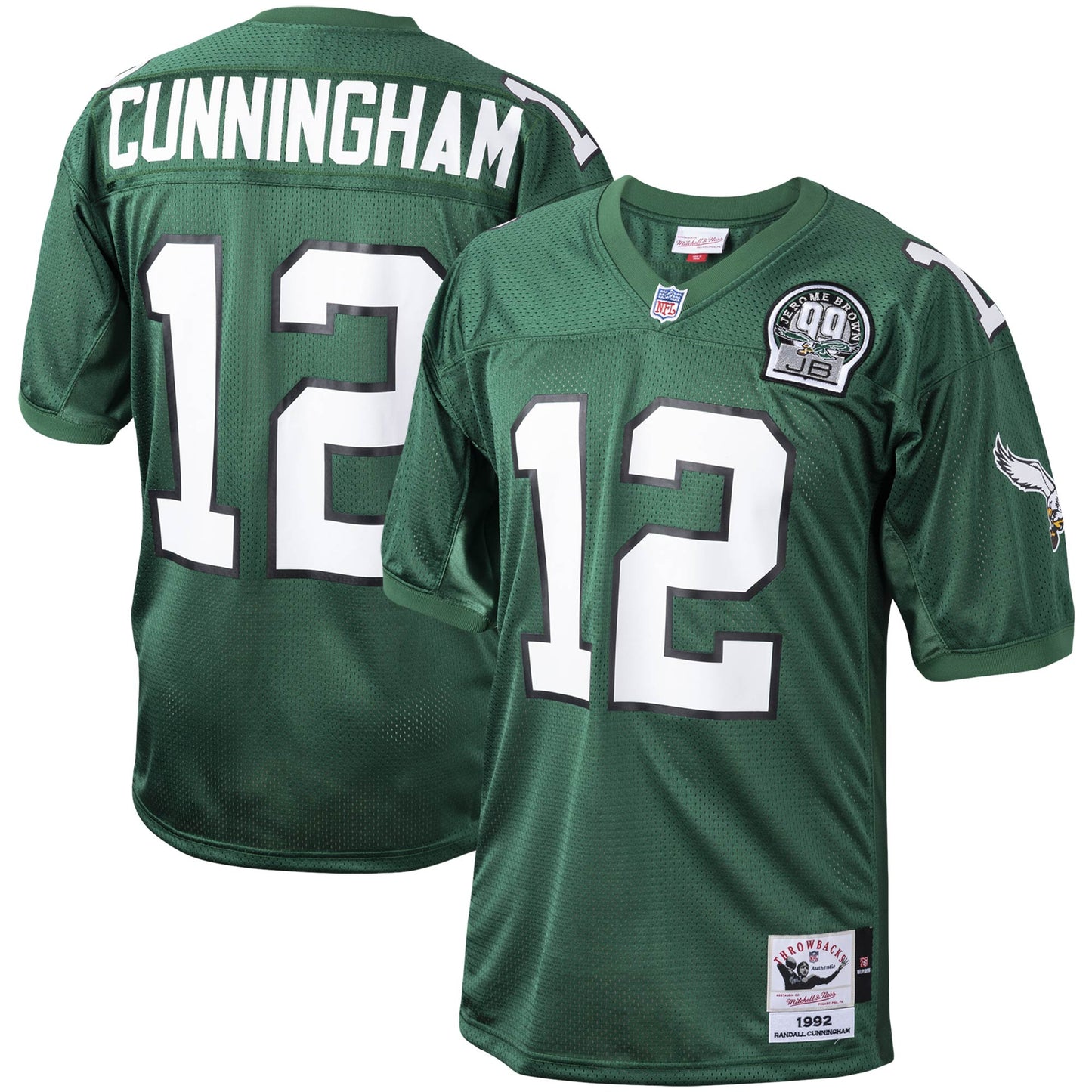 Randall Cunningham Philadelphia Eagles Mitchell & Ness 1992 Authentic Throwback Retired Player Jersey - Kelly Green