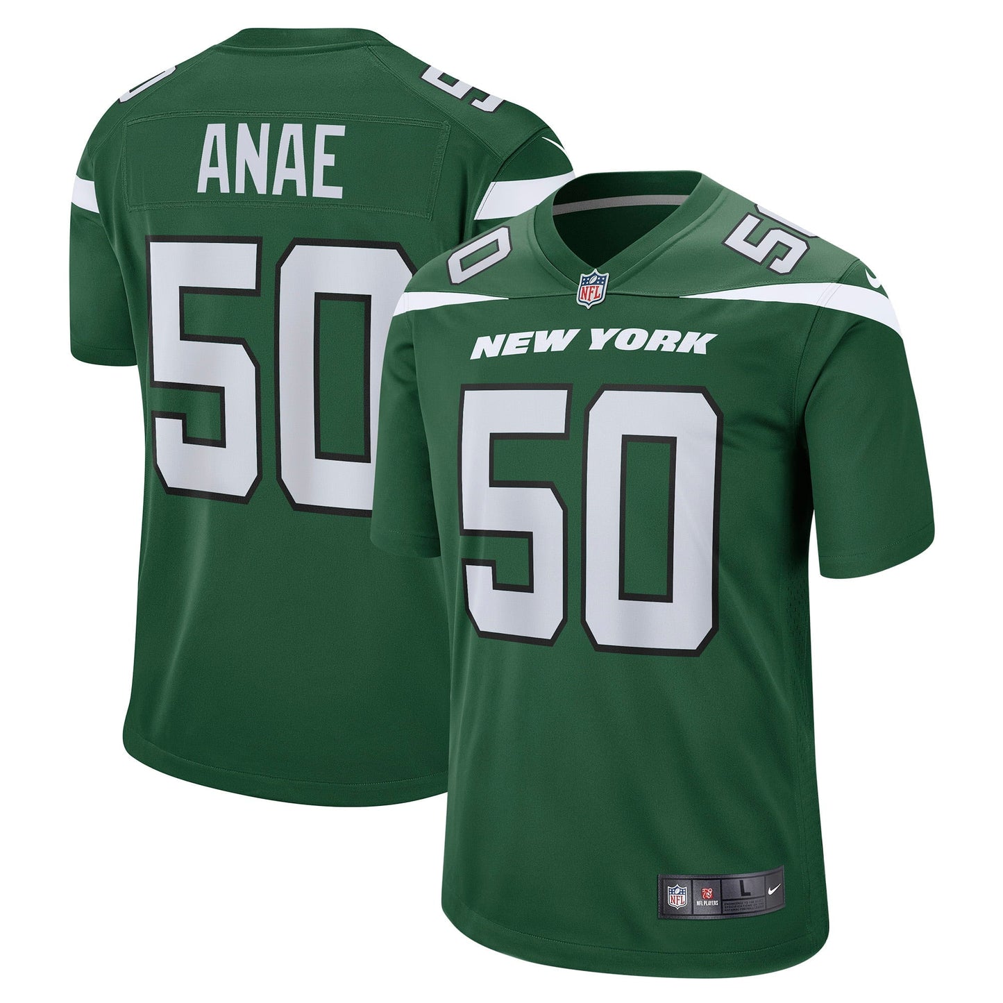 Men's Nike Bradlee Anae Gotham Green New York Jets Game Player Jersey