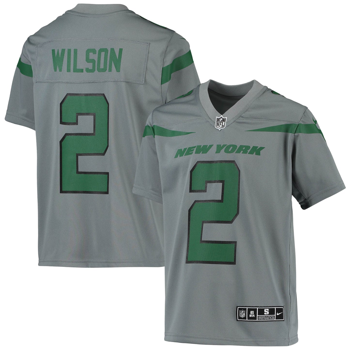 Zach Wilson New York Jets Nike Youth Inverted Team Game Jersey - Gray