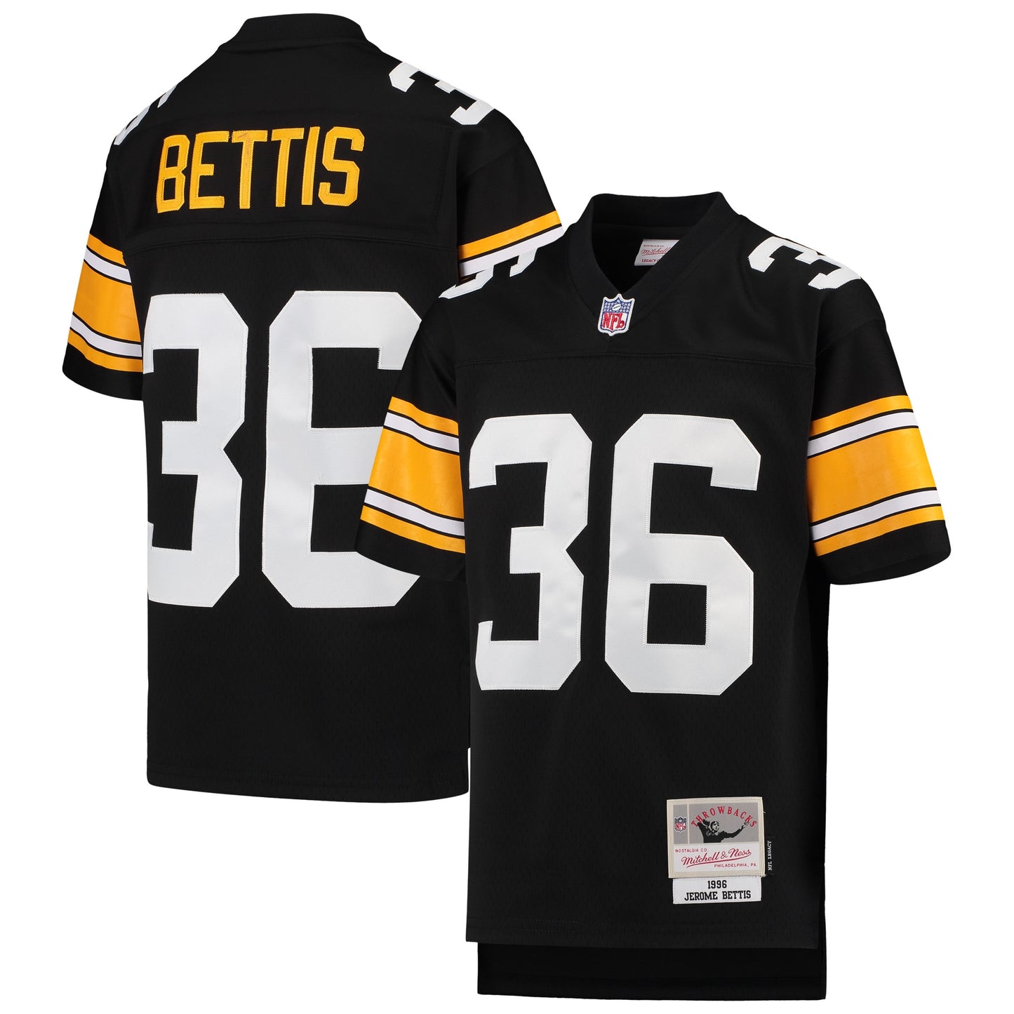 Jerome Bettis Pittsburgh Steelers Mitchell & Ness Youth 1996 Legacy Retired Player Jersey - Black