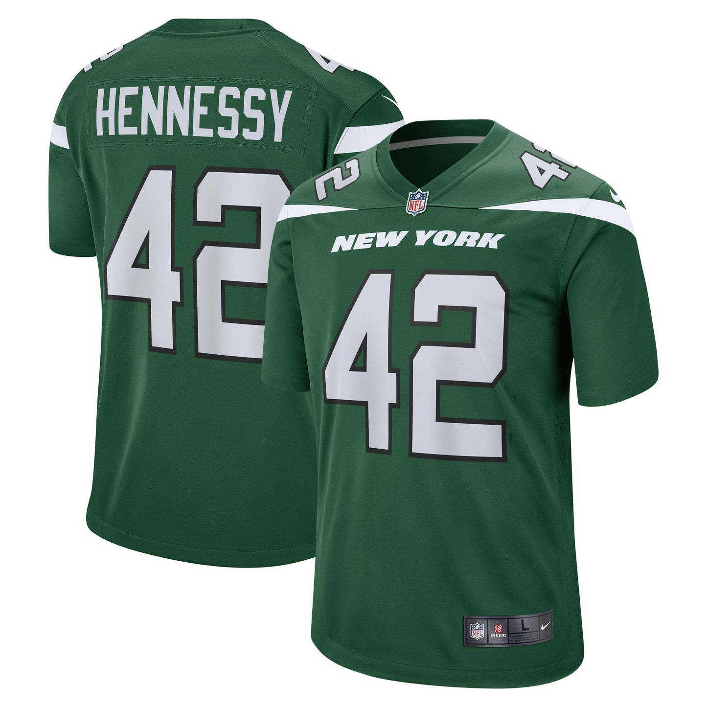 Men's Nike Thomas Hennessy Gotham Green New York Jets Game Jersey