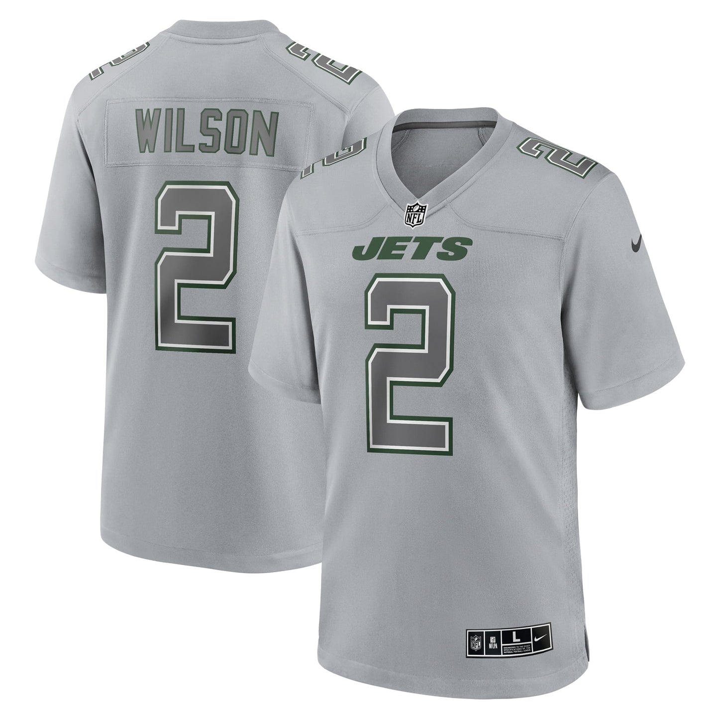 Men's Nike Zach Wilson Gray New York Jets Atmosphere Fashion Game Jersey