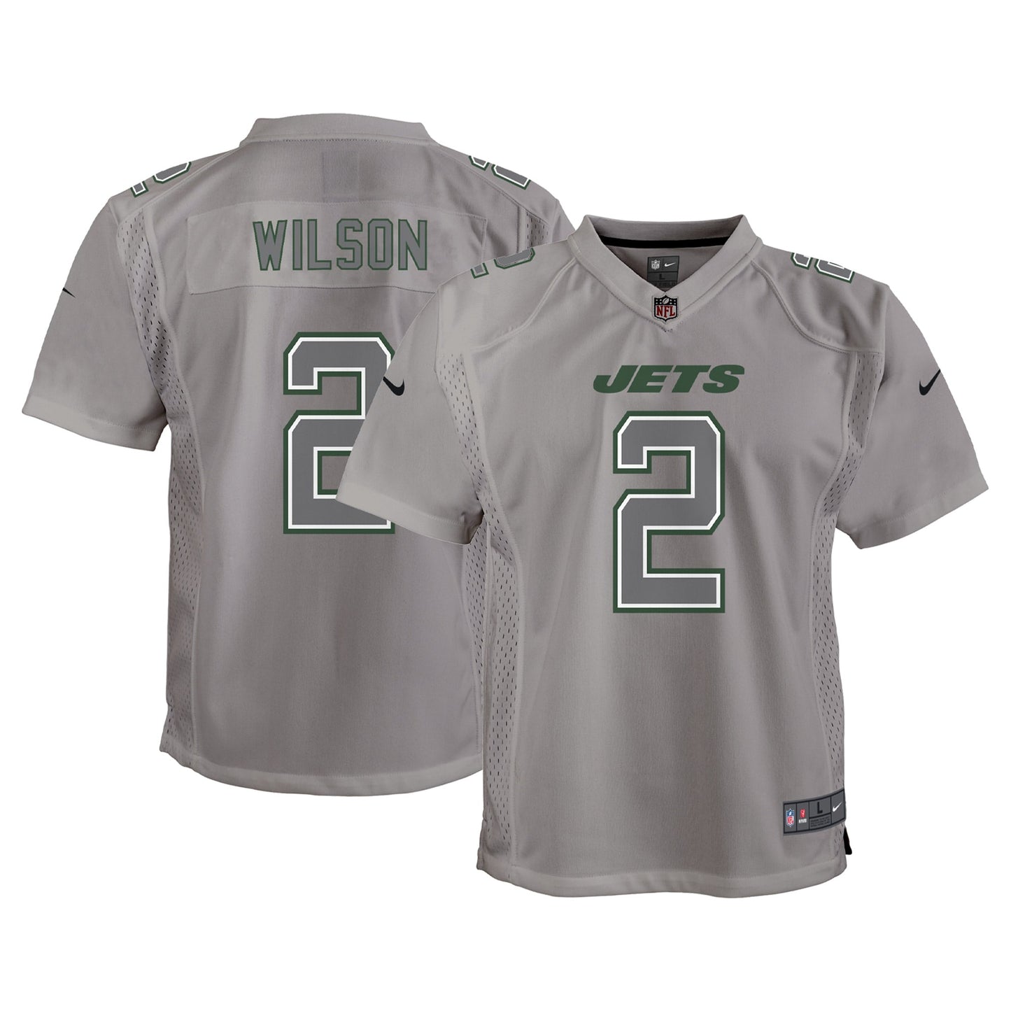 Zach Wilson New York Jets Nike Youth Atmosphere Game Jersey - Gray