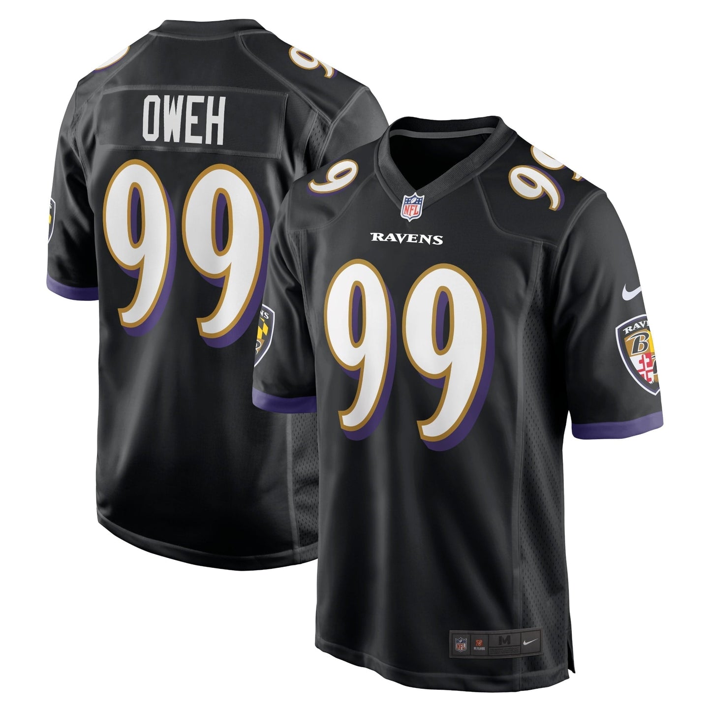 Men's Nike Odafe Oweh Black Baltimore Ravens Game Jersey